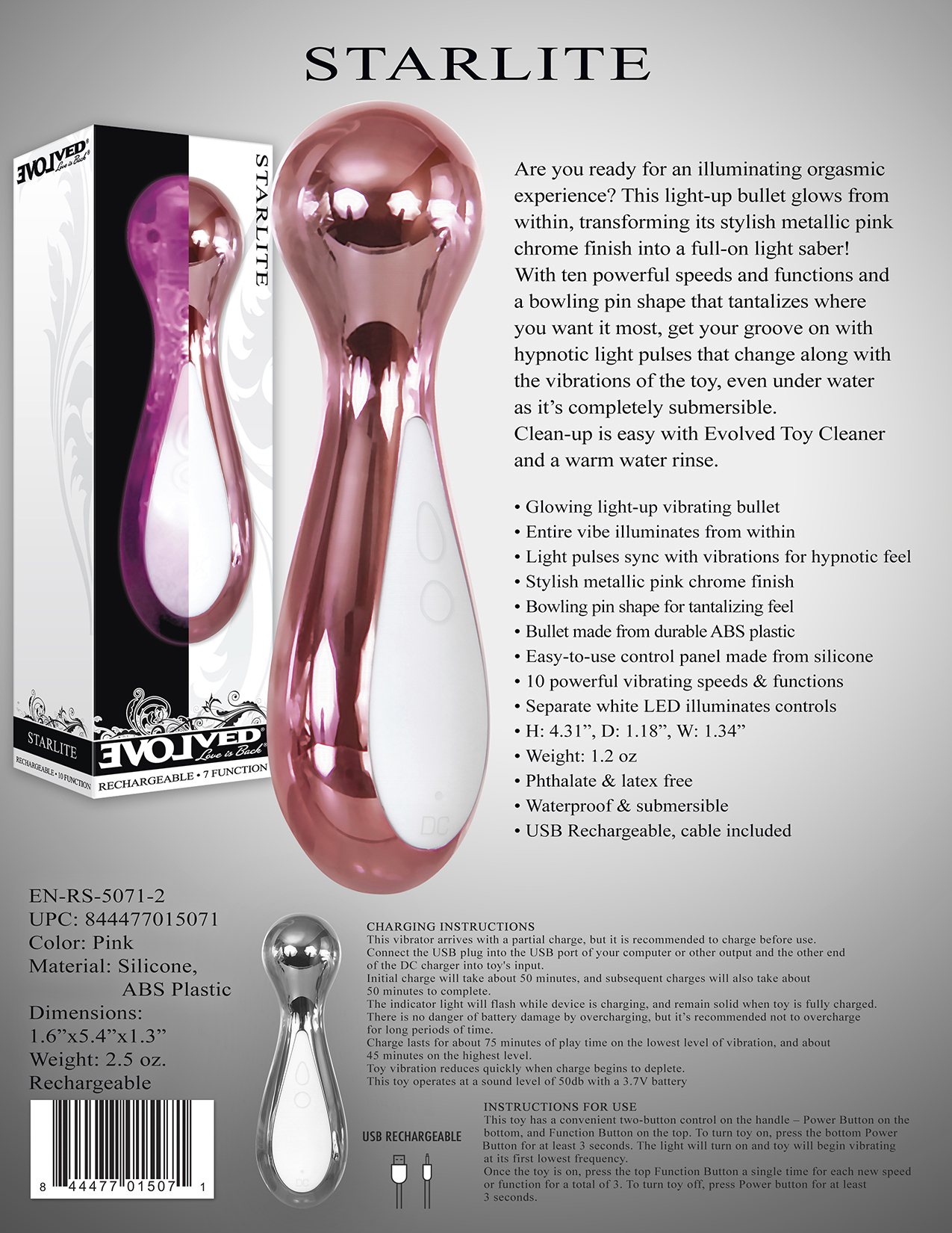 STARLITE PINK - SILICONE RECHARGEABLE
