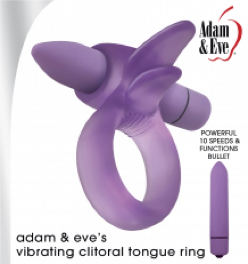 ADAM'S & EVE'S VIBRATING CLITORAL TONGUE RING